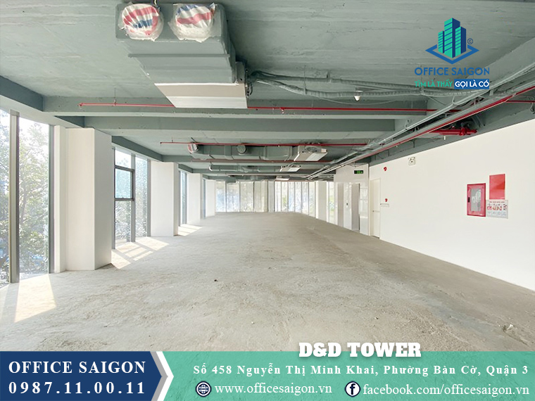 Diện tích cho thuê tòa nhà D&D Tower Nguyễn Thị Minh Khai