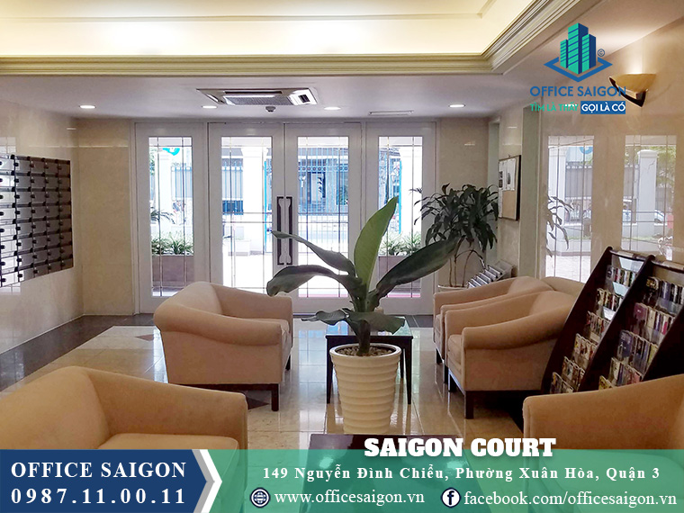 Sảnh tầng trệt tòa nhà Saigon Court Nguyễn Đình Chiểu