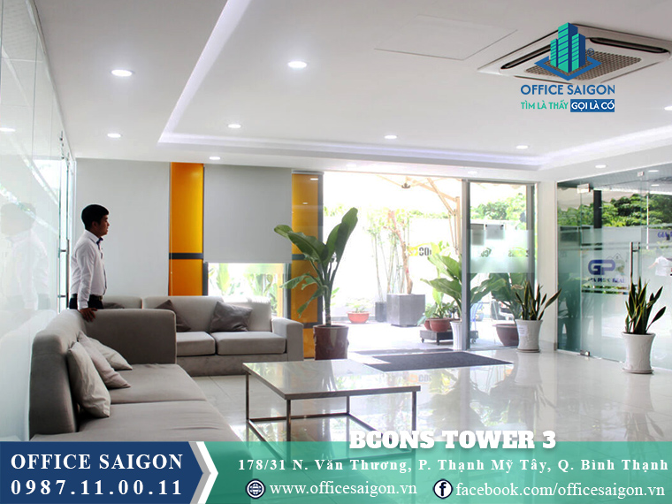 Sảnh tầng trệt toà nhà Bcons Tower Nguyễn Văn Thương