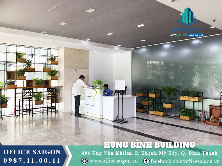 Sảnh lễ tân toà nhà Hưng Bình Building Ung Văn Khiêm