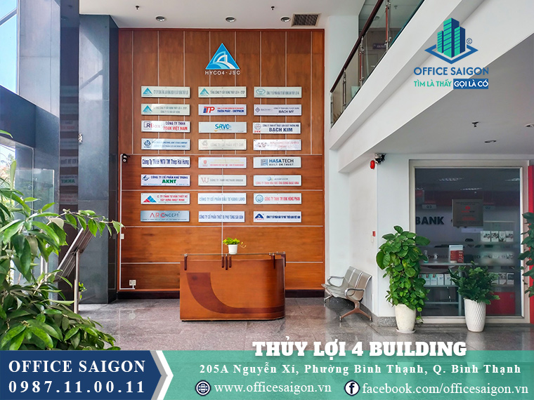 Lễ tân toà nhà Thuỷ Lợi 4 Building Nguyễn Xí