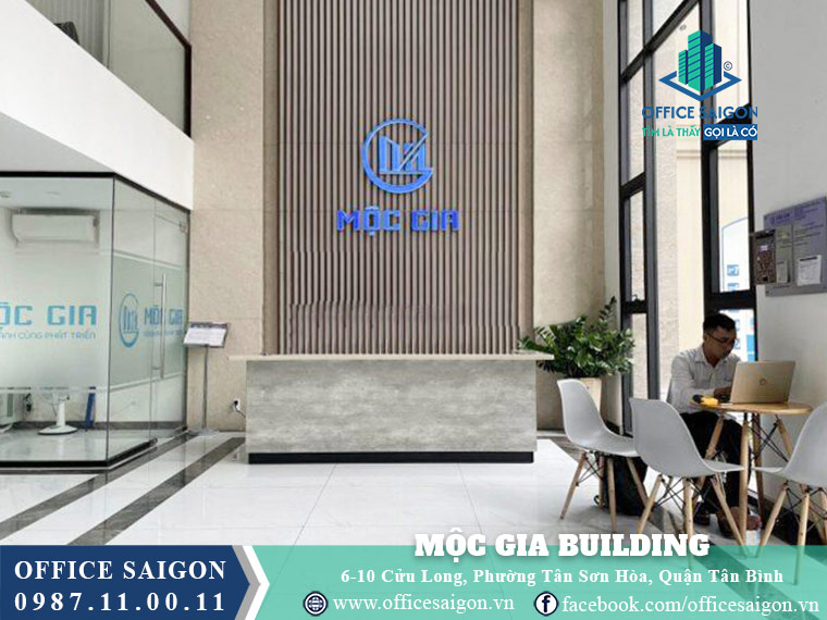 Lễ tân toà nhà Mộc Gia Building Cửu Long