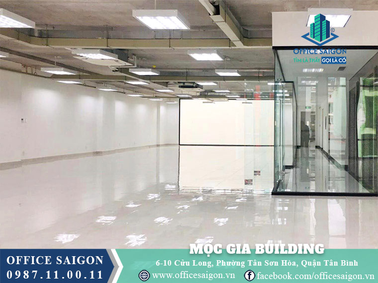 Sảnh lễ tân toà nhà Mộc Gia Building Cửu Long