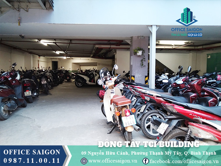 Hầm giữ xe tòa nhà Đông Tây TCI Building Nguyễn Hữu Cảnh
