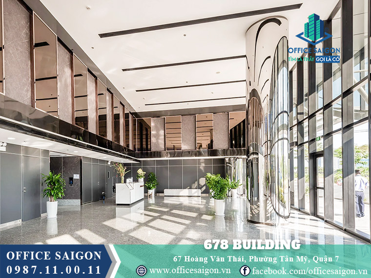 Sảnh lễ tân toà nhà 678 Building Hoàng Văn Thái
