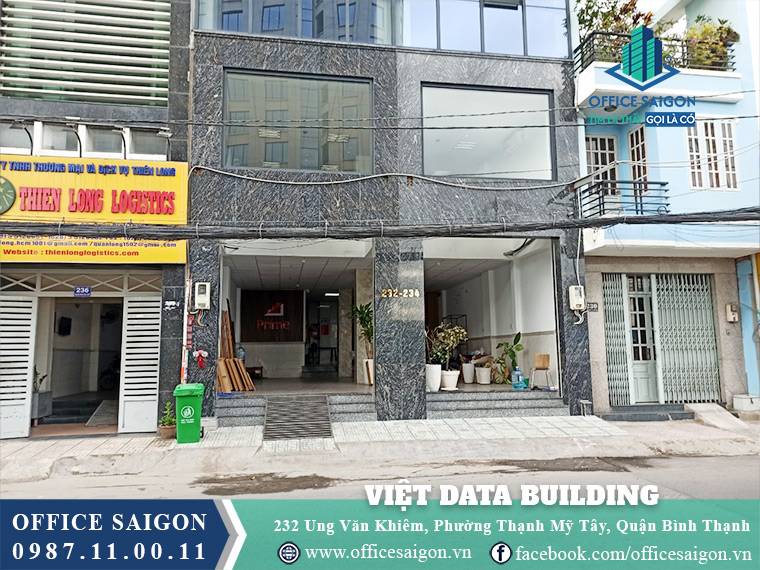 Mặt tiền tòa nhà Việt Data Building Ung Văn Khiêm