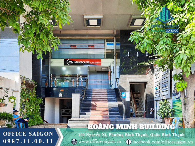 Mặt tiền toà nhà Hoàng Minh Building Nguyễn Xí