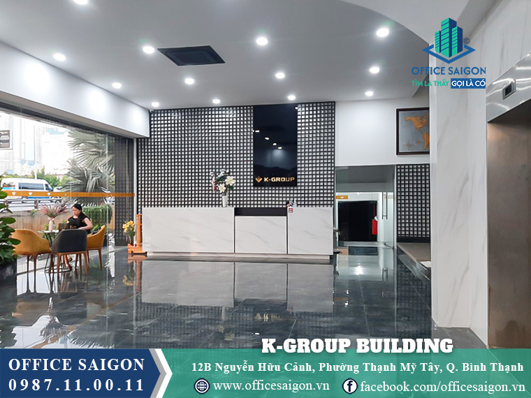 Lễ tân tòa nhà K-Group building Nguyễn Hữu Cảnh