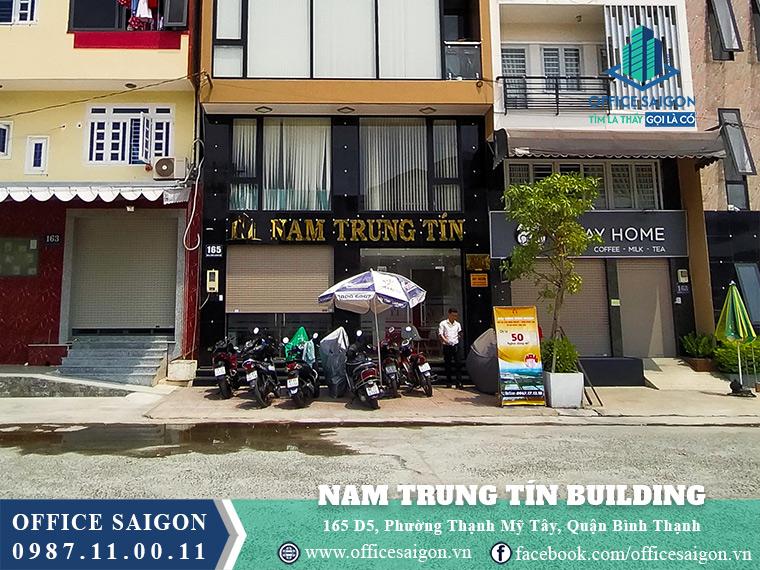 Mặt tiền tòa nhà Nam Trung Tín building đường D5