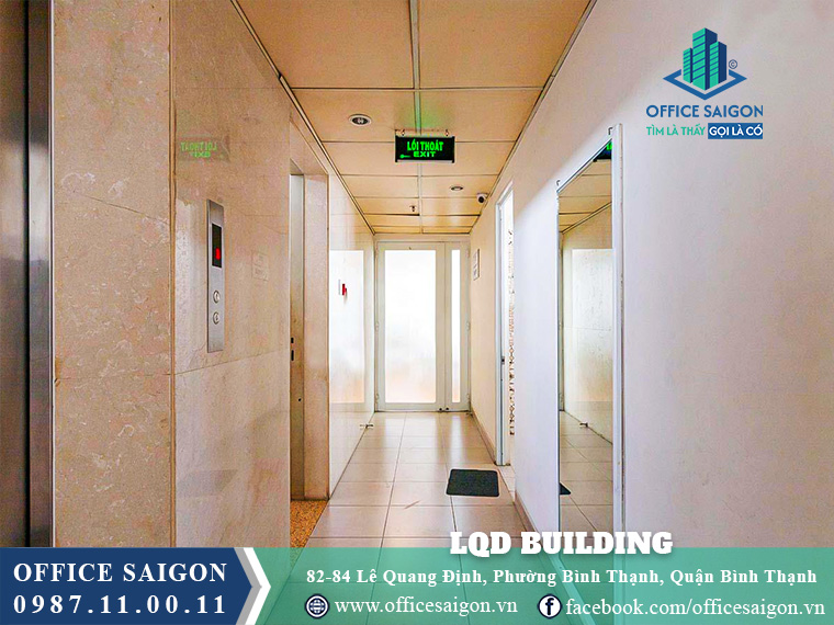 Hành lang thang máy tòa nhà LQD Building Lê Quang Định