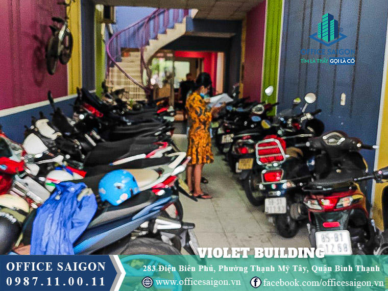 Chỗ để xe tòa nhà Violet Building Điện Biên Phủ