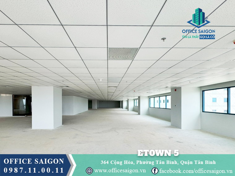 Mặt bằng toà nhà Etown 5 Cộng Hoà