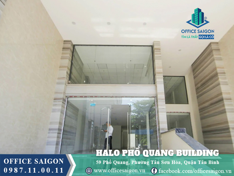 Lối vào toà nhà Halo Building Phổ Quang