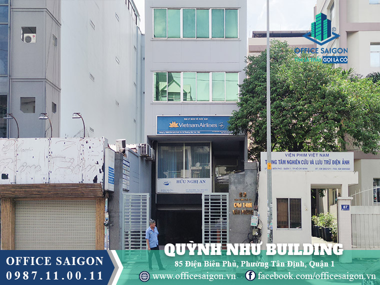 Mặt tiền tòa nhà Quỳnh Như Building Điện Biên Phủ
