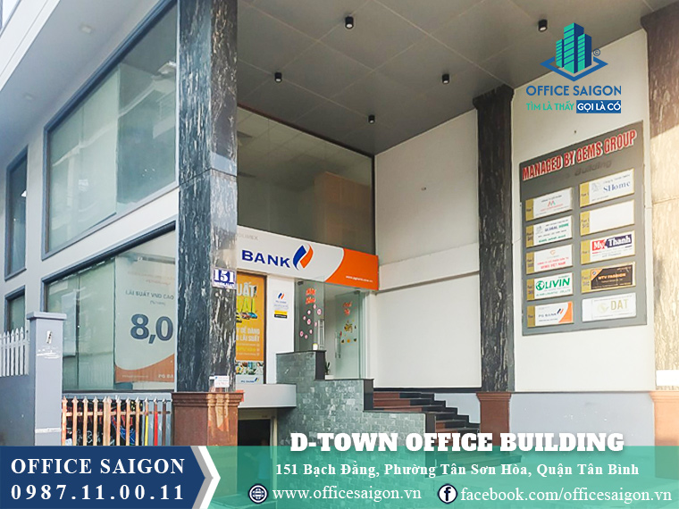 Nơi để bảng tên toà nhà D-Town Office Building Bạch Đằng