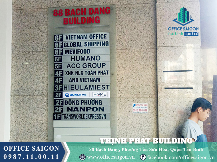 Bảng tên cty toà nhà Thịnh Phát Building Bạch Đằng