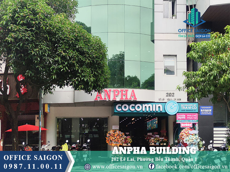 Mặt tiền toà nhà Anpha Building Lê Lai