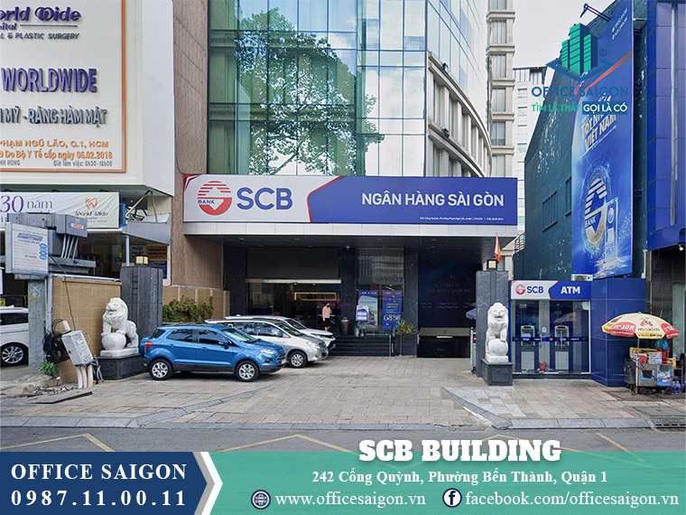 Mặt tiền tòa nhà SCB Building Cống Quỳnh