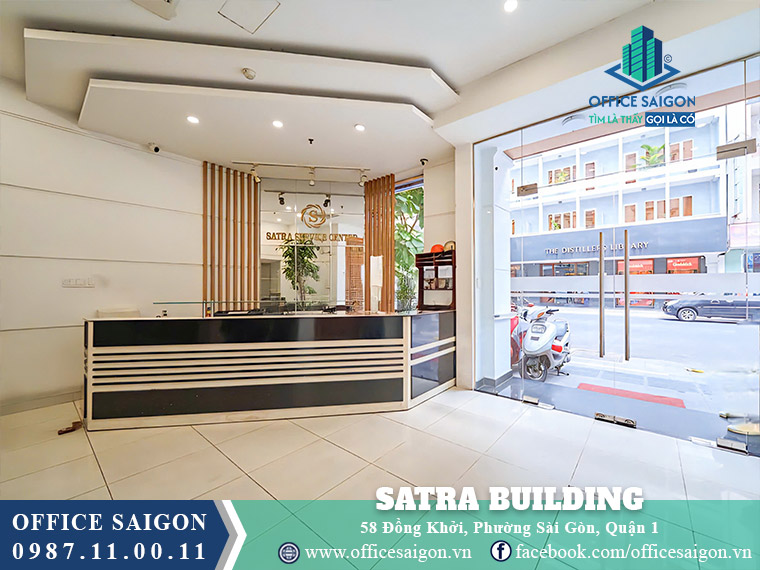 Lễ tân toà nhà Satra Building Đồng Khởi