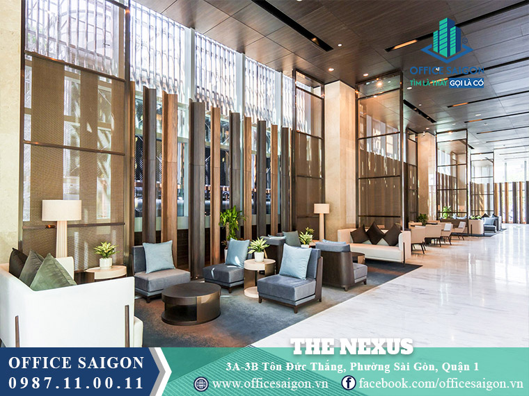Sảnh tiếp khách sang trọng tại văn phòng hạng A The Nexus