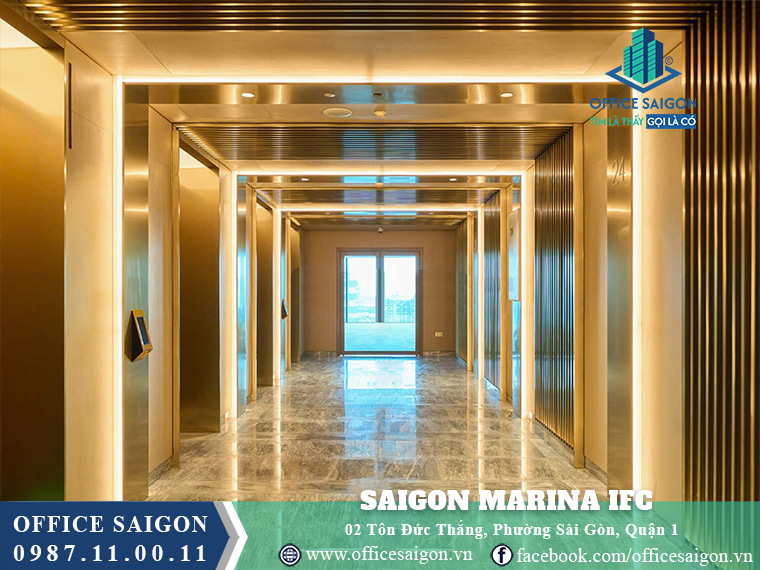 Hệ thống thang máy hiện đại tại văn phòng Saigon Marina IFC