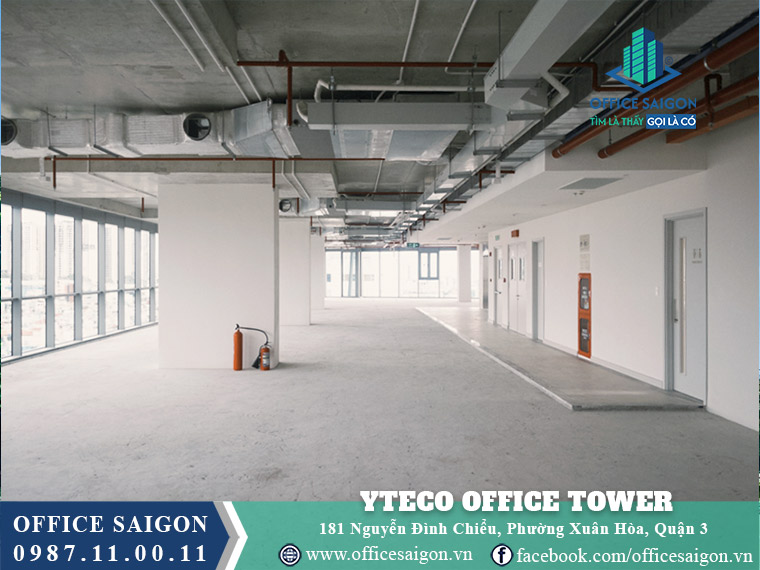Sàn trống văn phòng cho thuê tại toà nhà Yteco Office