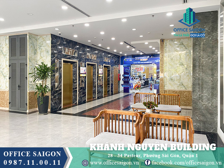 Sảnh thang máy toà nhà Khánh Nguyên Building