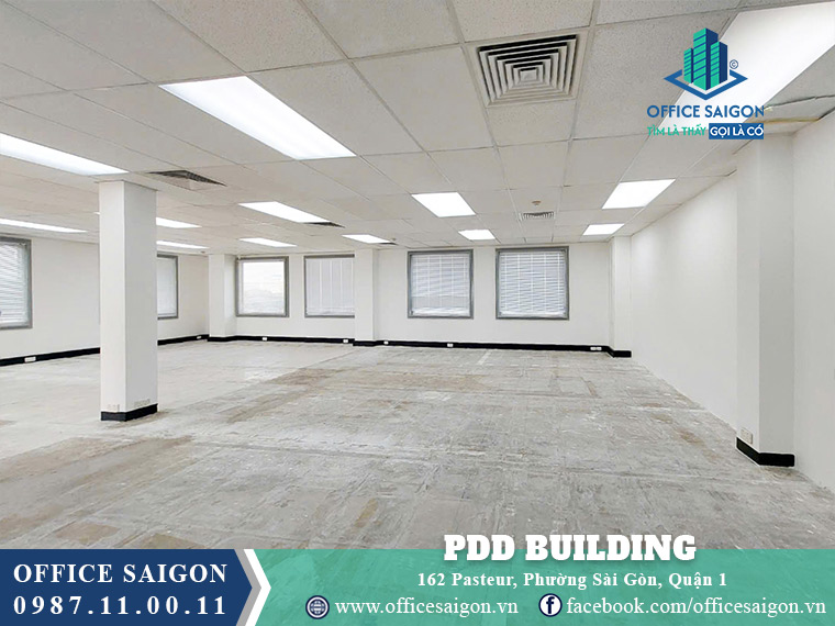 Diện tích cho thuê toà nhà PDD Building Pasteur