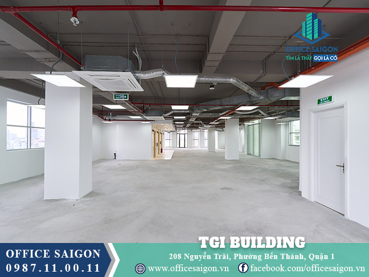 Diện tích cho thuê 369m2 toà nhà TGI Building Nguyễn Trãi