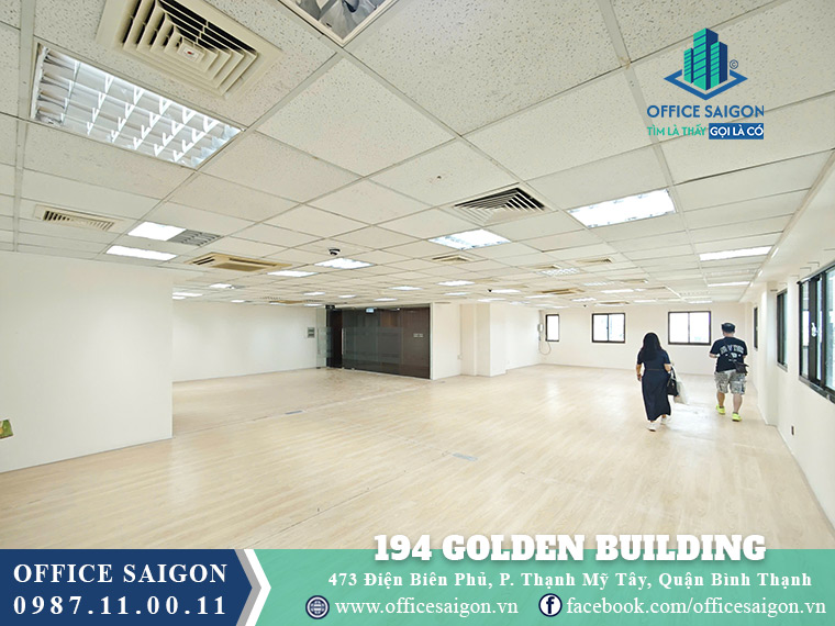 Diện tích cho thuê 167m2 Lầu 7 194 Golden Building