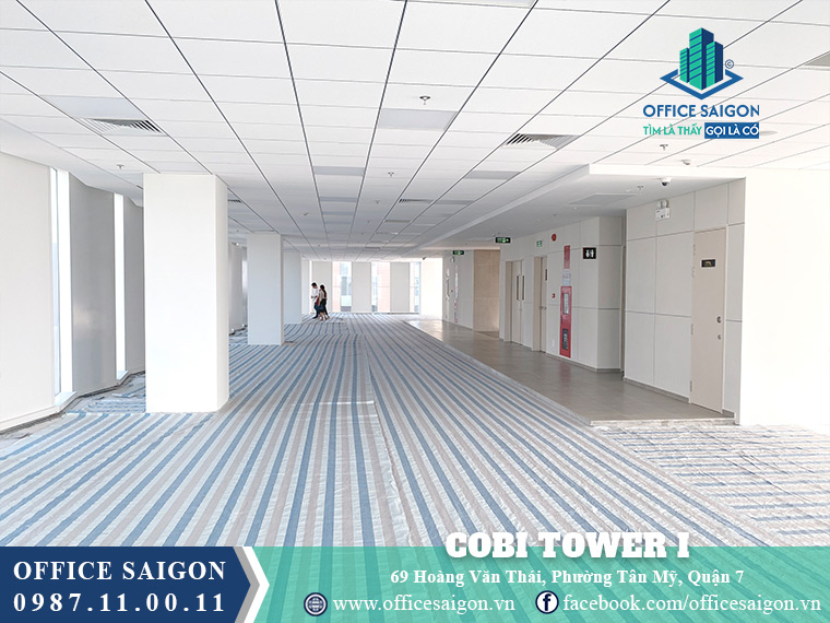 Diện tích cho thuê 411m2 lầu 17 Cobi Tower Hoàng Văn Thái