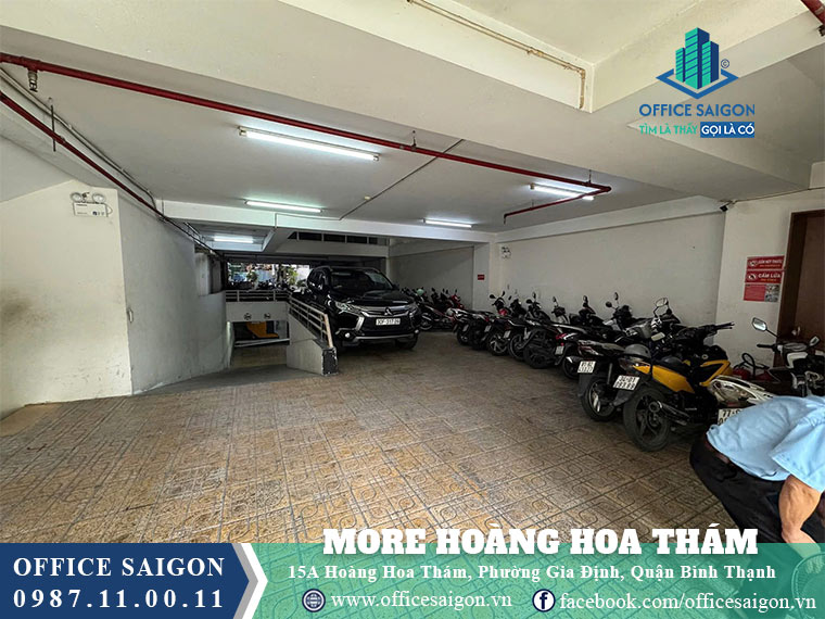 Hầm xe 2 tầng rộng rãi