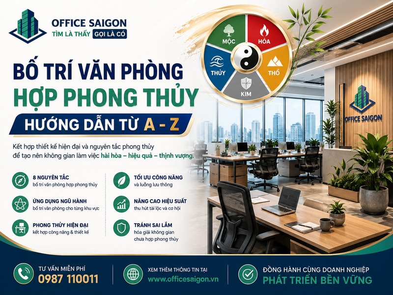 Bố trí văn phòng hợp phong thủy: Hướng dẫn từ A - Z