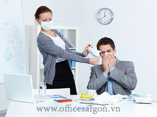 Cảm cúm dễ lây nhiễm ở văn phòng