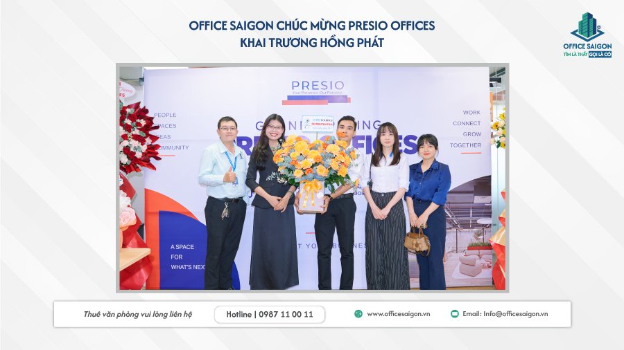 Đại diện Office Saigon tham dự lễ khai trương Presio Offices ngày 18/09/2026.