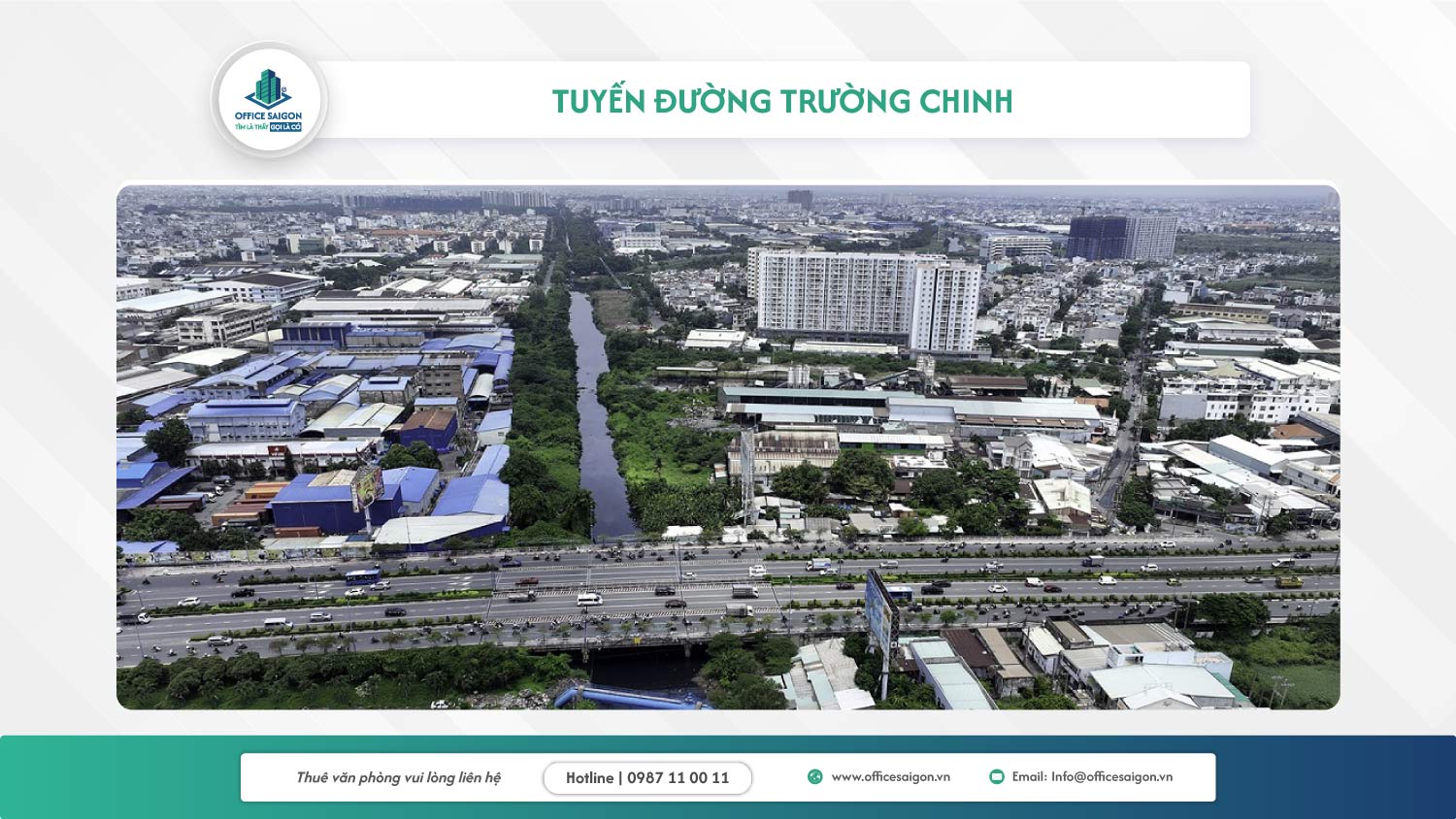 Văn phòng chủ yếu tọa lạc tại các trục đường lớn như Cộng Hòa và Trường Chinh