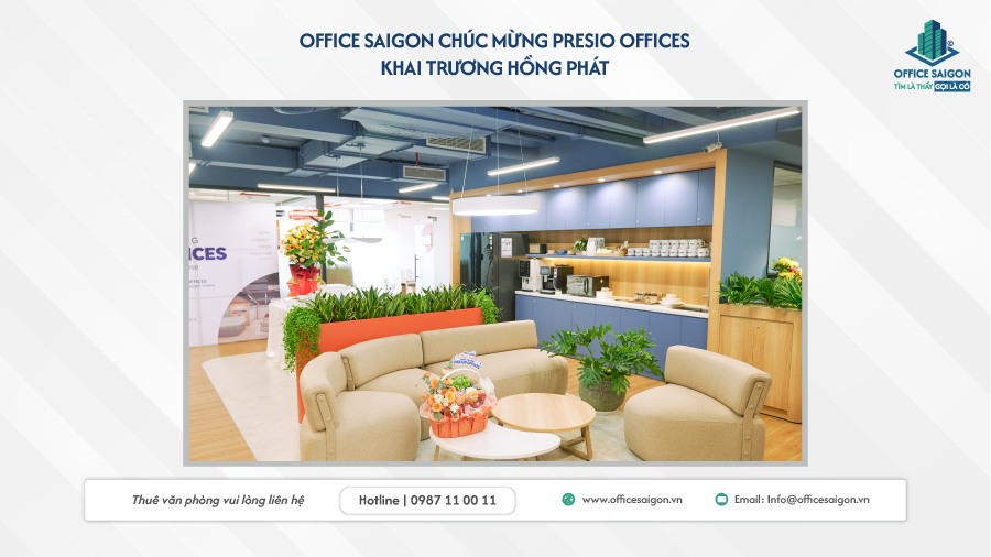 Khu vực lounge và tiếp khách tại Presio Offices