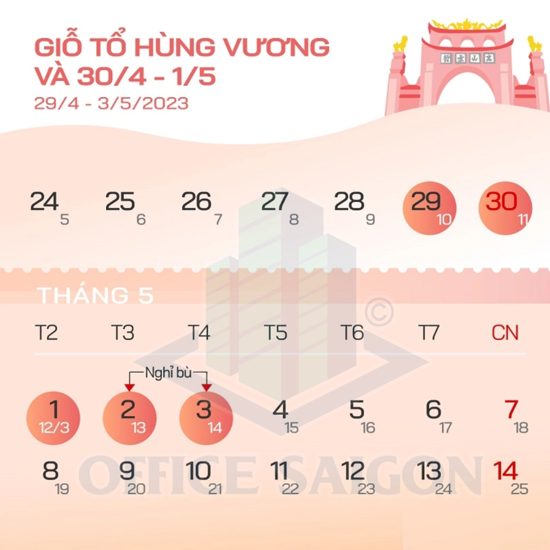 Lịch nghỉ bù lễ 30/4, 1/5