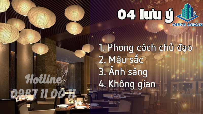 Lưu ý khi thiết kế thi công nội thất nhà hàng