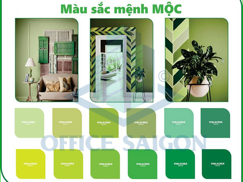 Bảng màu sơn tường hợp với mạng Mộc