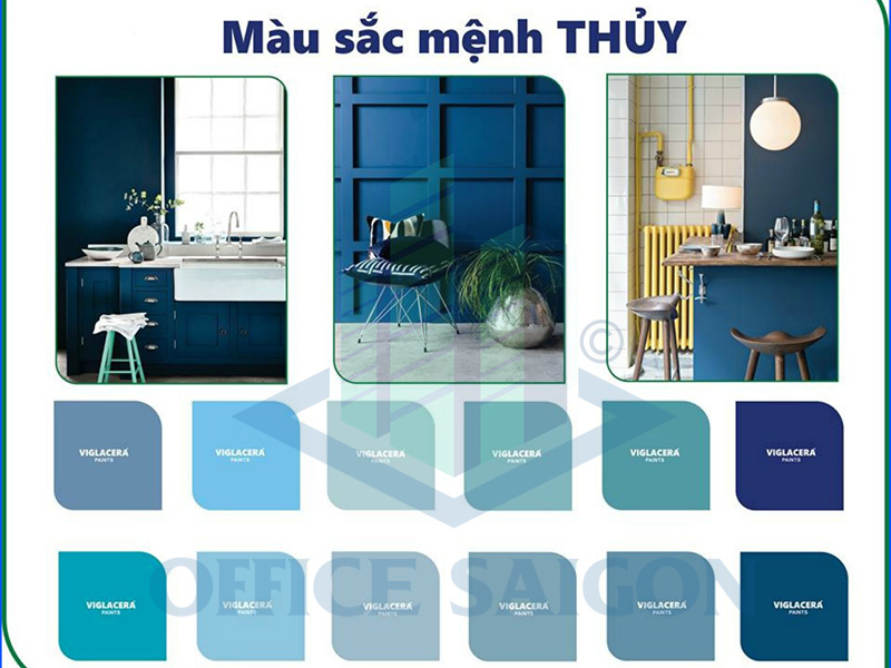 Bảng màu sơn tường hợp với mạng Thủy