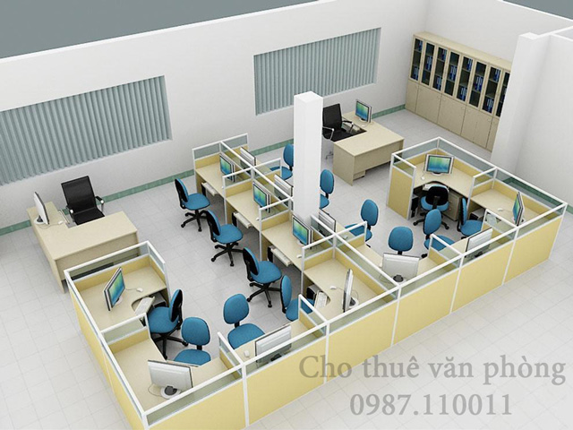 Mẫu thiết kế 3D của văn phòng làm việc