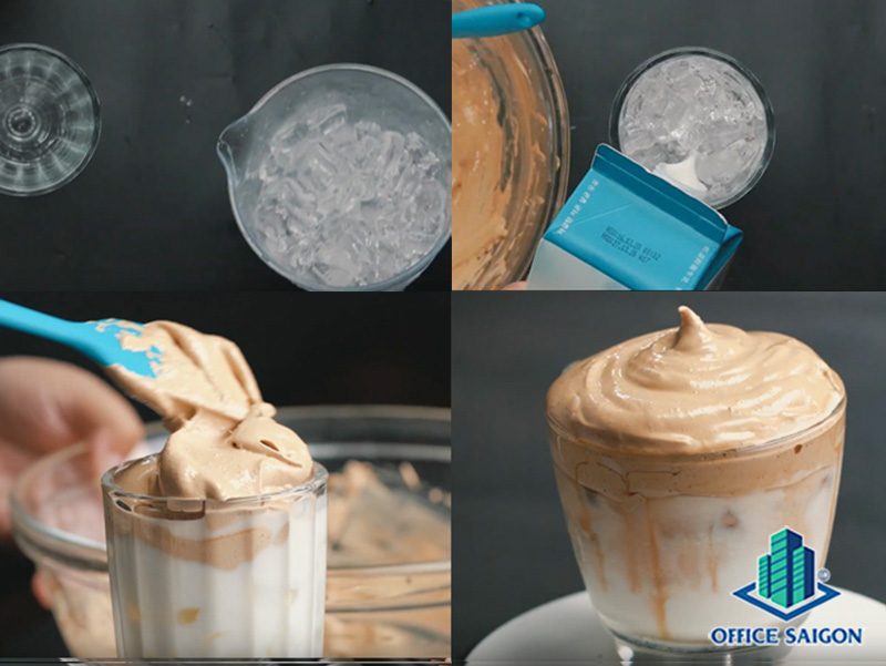 Coffee Dalgona tự làm tại nhà.