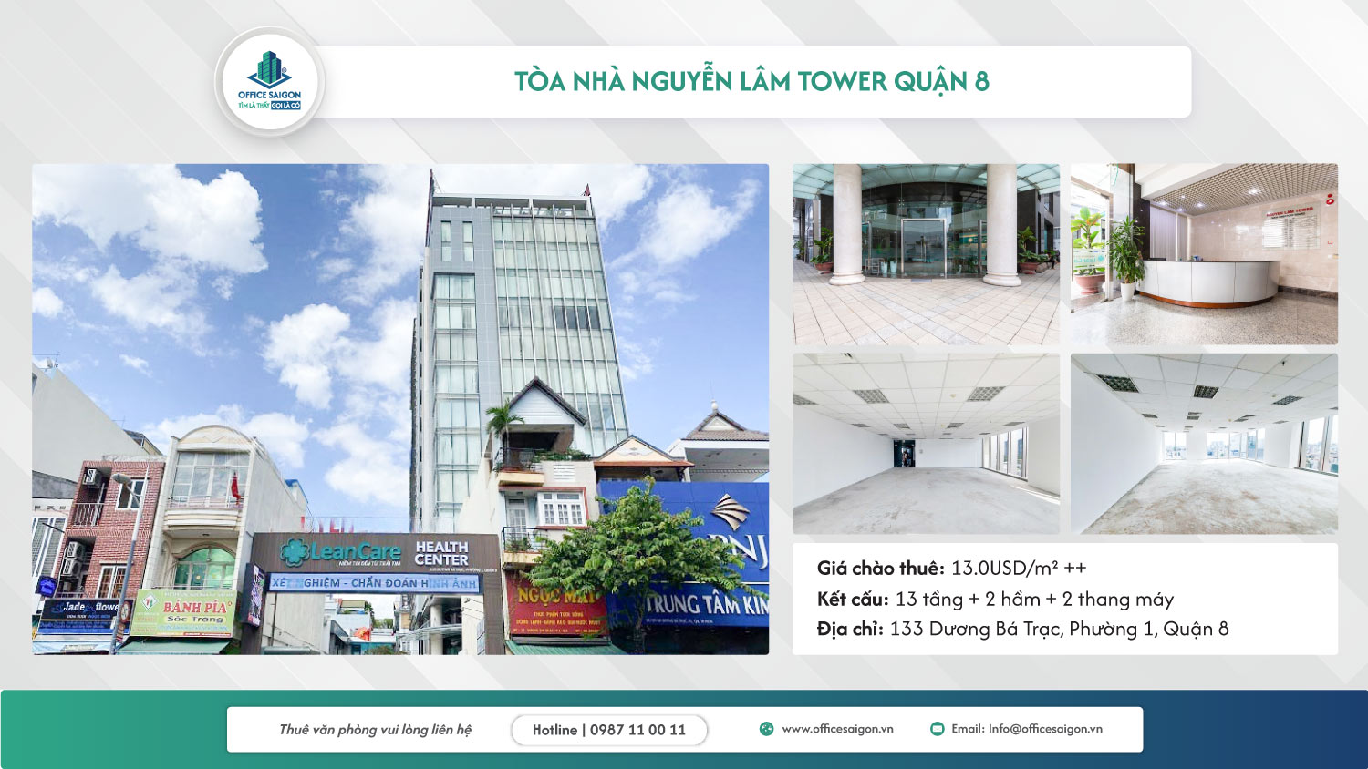Văn phòng cho thuê quận 8 - Nguyễn Lâm tower