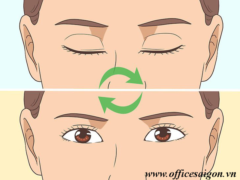 Bài tập mắt cho dân văn phòng