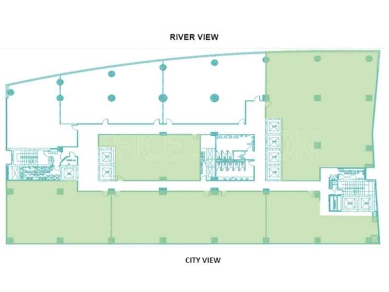 Layout bố trí khối văn phòng Riverban