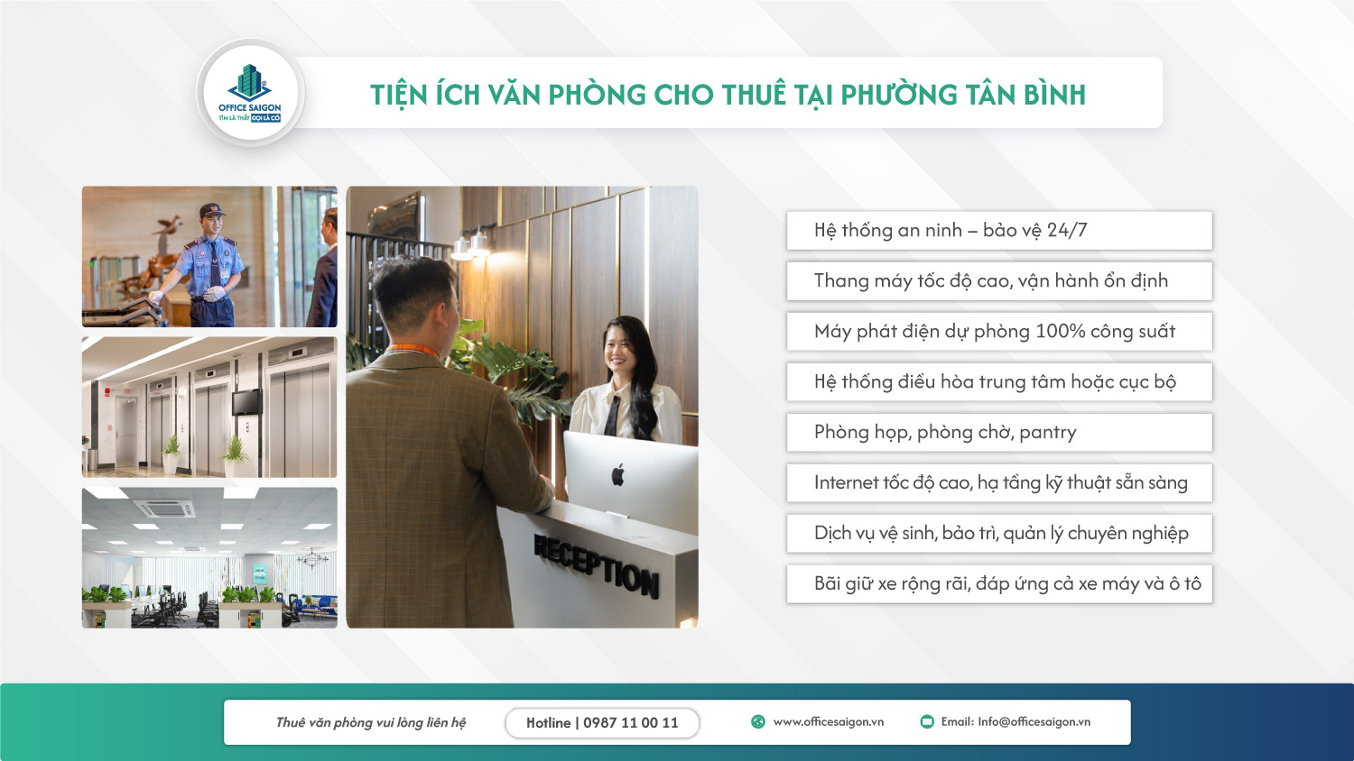 Tiện ích văn phòng cho thuê tại phường Tân Bình