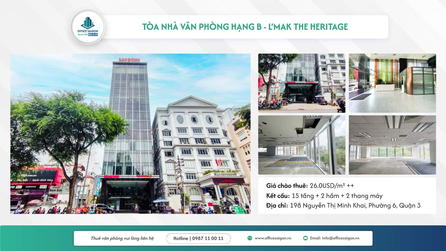 Cho thue van phpng quan 3 - L’MAK The Heritage building
