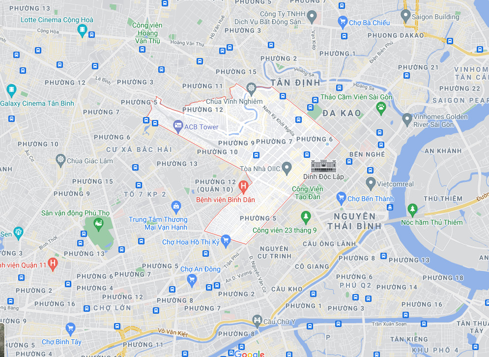 bản đồ vị trí quận 3