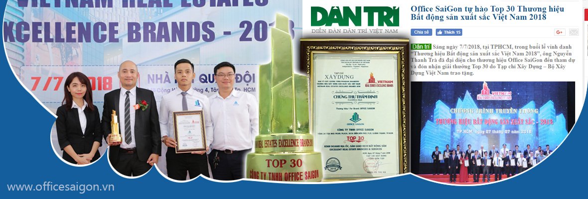 Office SaiGon tự hào Top 30 Thương hiệu Bất động sản xuất sắc Việt Nam 2018